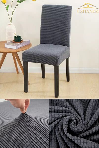uzhanem Anthracite Chair Cover Washable Lycra Flexible Elastic Chair Cover