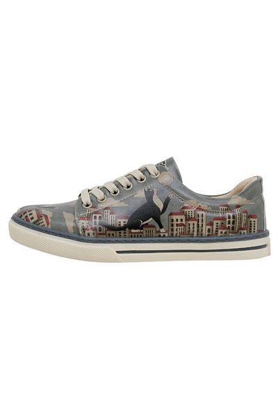 Dogo Women's Vegan Leather Blue Sneakers - Over the Moon Design