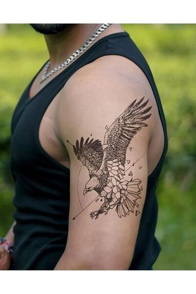 BP Tattoo Geometrik Kartal Dövmesi Unisex Eagle Tattoo