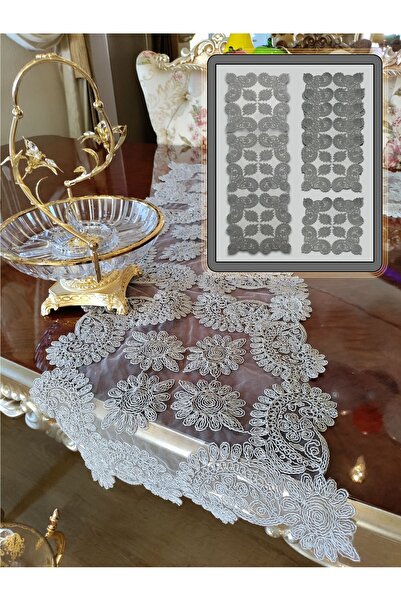 CAMİNHO DA LUA Farfurie pătrată de servire americană și set de bucătărie pentru 6 persoane Set de masă cu flori și prezentare Suport de zestre gri