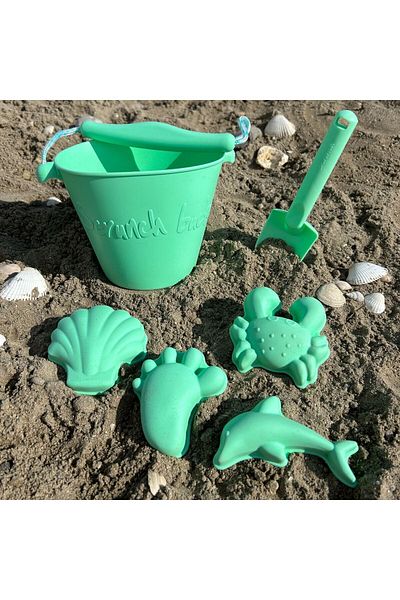 Scrunch Foldable Bucket Shovel Sand Set - Green