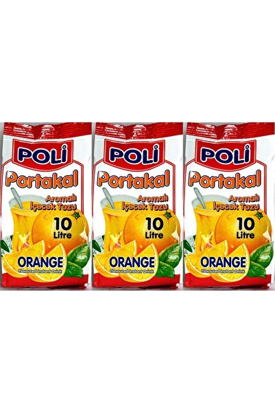 POLI Portakal Aromalı Içecek Tozu - Soğuk Toz Portakal 3 Adet X 450gr 10litre