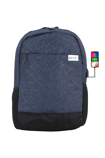 Case Club 15.6 Inch Laptop Backpack with USB Port Water Resistant Imported Fabric Side Pocket