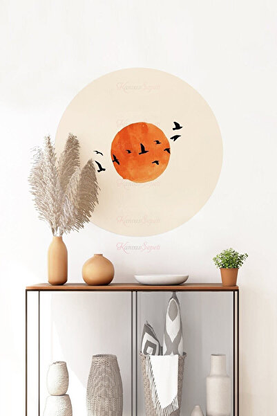 KanvasSepeti Kendiliğinden Yapışkanlı Kalın Kanvas Dokulu Dekoratif Bohem Art...