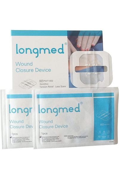 Longmed إغلاق الجروح في حالات الطوارئ، أشرطة بسحاب، خياطة غير مؤلمة، ضمادات لإصلاح المسيل للدموع والإسعافات الأولية