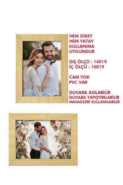 Bytwo 5 Pieces Beech 10x15 MDF Frame - 10x15 Frame - Small Wooden Frame