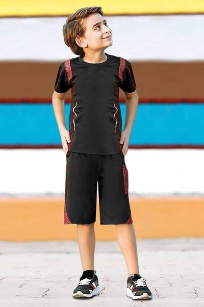 GALLİPOLİ 9703 Хлопчик (ЧОРНИЙ)/(БОРДОВИЙ) Короткий рукав, вільний крій, спор...