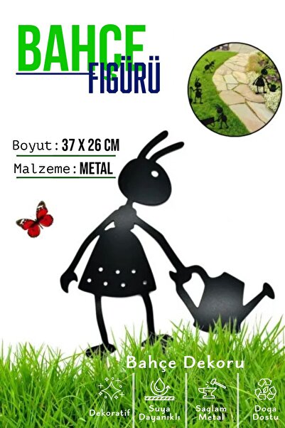 3art Metal Dekoratif Metal Bahçe Süsü - Bahçe Dekorasyonu Dekor Karınca - Sak...