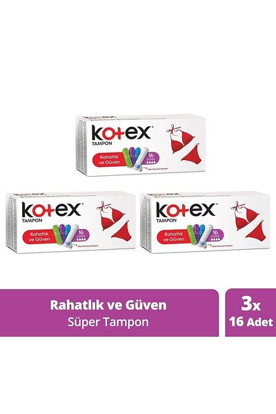 Kotex ممتص الصدمات 16 قطعة سوبر - 3 عبوات
