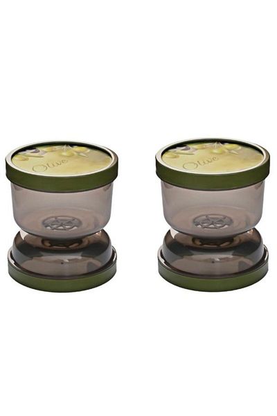 Viyalente 2 Pieces of Hourglass Strainer Olive Bowl - Olive Pickle Storage Container Pickle Container