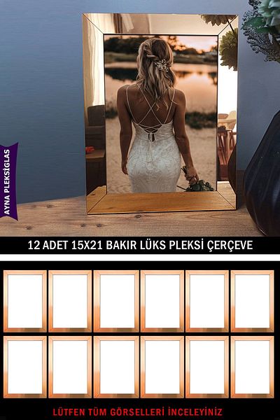 Bytwo 12 Pieces 15x21 A5 Copper Mirror Plexiglass Frame - Luxury Plexiglass Frame