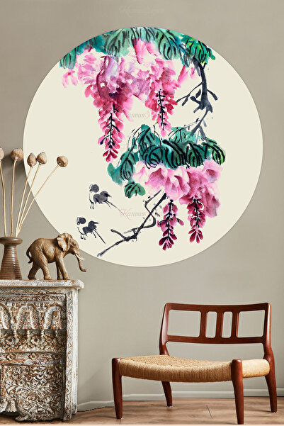 KanvasSepeti ملصق جداري على شكل قماش سميك ذاتي اللصق مزخرف بفن بوهيمي تجريدي