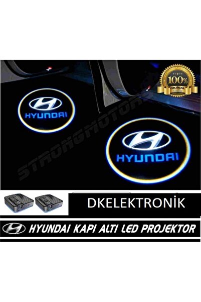 DKELEKTRONİK Hyundai Pilli Yapıştırmalı Kapı Altı Led Hayalet Logo2Adet