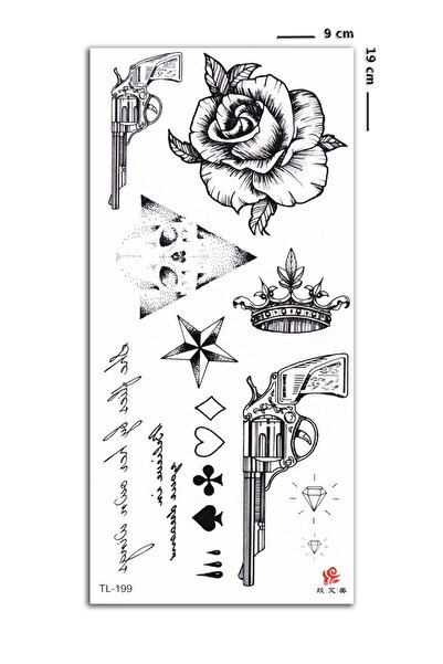 BP Tattoo Revolver Geçici Silah Dövmesi