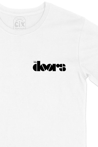 Cix Tricou alb The Doors cu logo-ul de buzunar