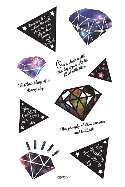 BP Tattoo Renkli Parlak Elmas Geçici Dövme Unisex Diamon Tattoo