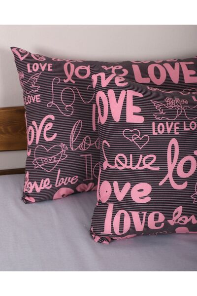ENESSA Μαξιλαροθήκη 2 τμχ με κάλυμμα Black Love