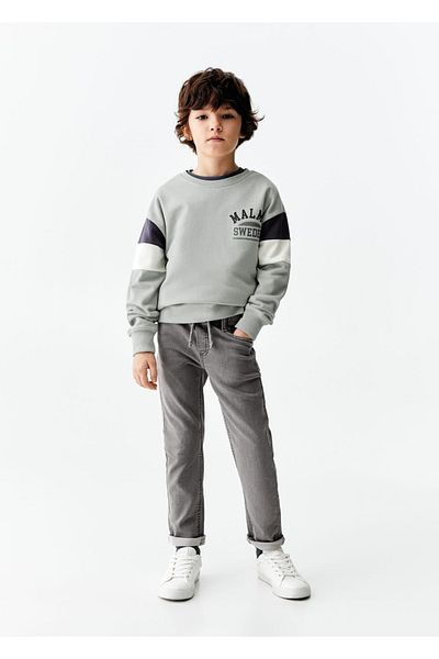 MANGO Kids Hanorac verde pentru copii