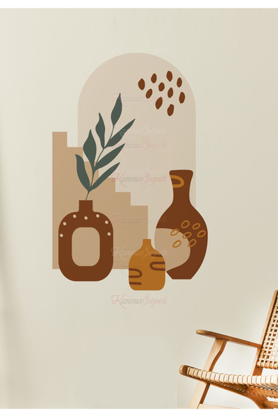 KanvasSepeti Kendiliğinden Yapışkanlı Kalın Kanvas Dokulu Dekoratif Bohem Art...