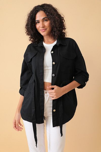 Asist Women's Waist Tie Belt Detailed Women's Jacket - 0259