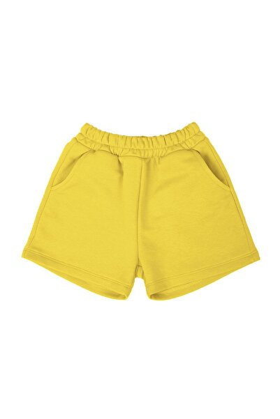 Vatkalimon Yellow Children's Shorts - Elastic Waist, Side Pocket, 2 Thread