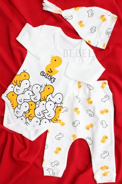 Bebeloji Baby 3-Piece Baby Set with Bodysuit and Hat - Newborn Outfit
