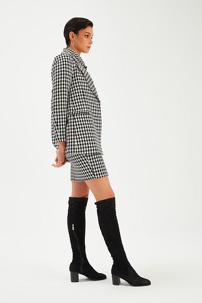 Sateen Jachetă cu model picături de gâscă - neagră