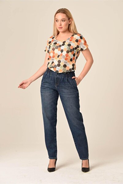 KAMİLKUNDURA KADIN MOM PAÇA TAŞLI JEANS