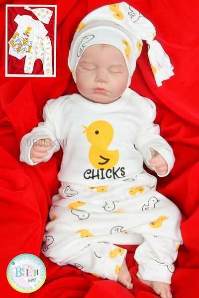 Bebeloji Baby 3-Piece Baby Set with Bodysuit and Hat - Newborn Outfit