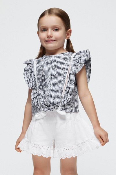MAYORAL Girl's 3-9 Years Patterned Crop 3179 Navy Blue