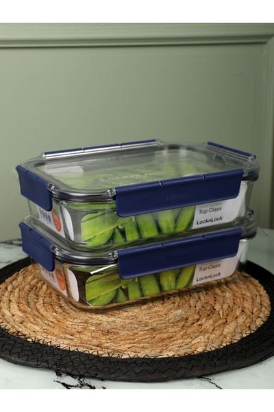 Viyalente 2 Lock & Lock Airtight Glass Storage Container 630 ml| 400°C Safe as Heat