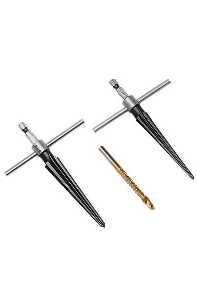 Titi 6166 Bits Saplı T Kollu Ahşap Delme Konik Rayba ve Matkap Ucu Seti