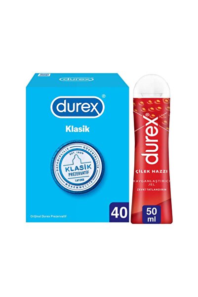 Durex Klasik 40 Lı Ve Play Kayganlaştırıcı Jel Çilek Hazzı 50 ml