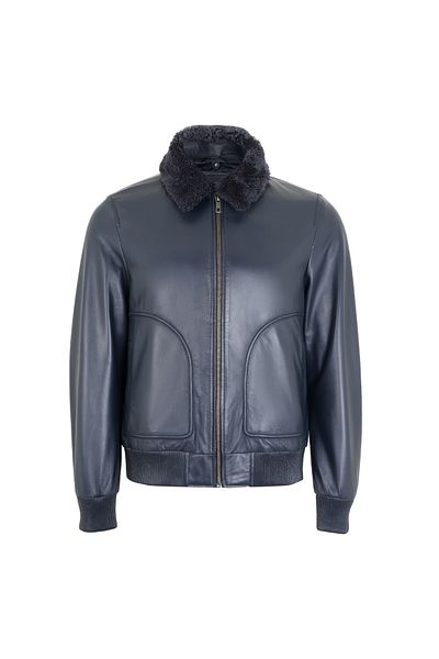 Desa Alijha Gray Men's Leather Coat