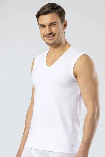 Cacharel Men's Sports Undershirt - 2 Pieces, V-Neck, 95% Cotton, 5% Elastane