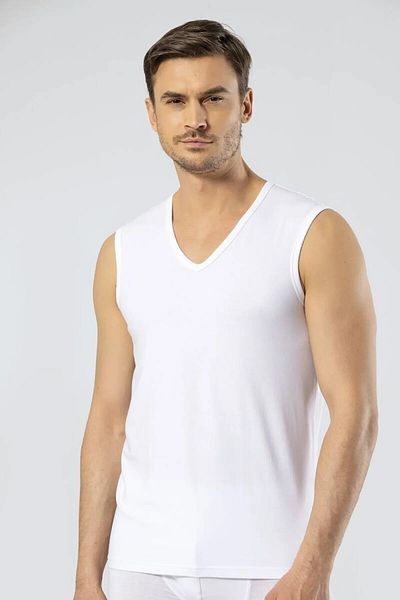 Cacharel Men's Sports Undershirt - 2 Pieces, V-Neck, 95% Cotton, 5% Elastane