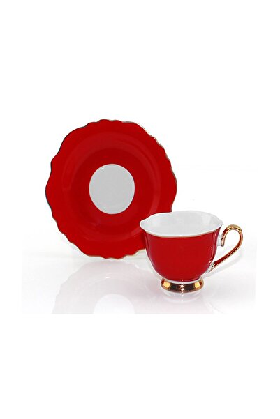 ZARAİF Zara 6'lı Kırmızı Kahve Takımı