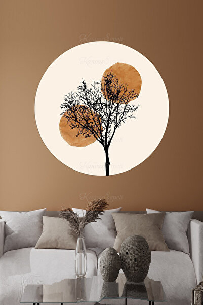 KanvasSepeti ملصق جداري على شكل قماش سميك ذاتي اللصق مزخرف بفن بوهيمي تجريدي