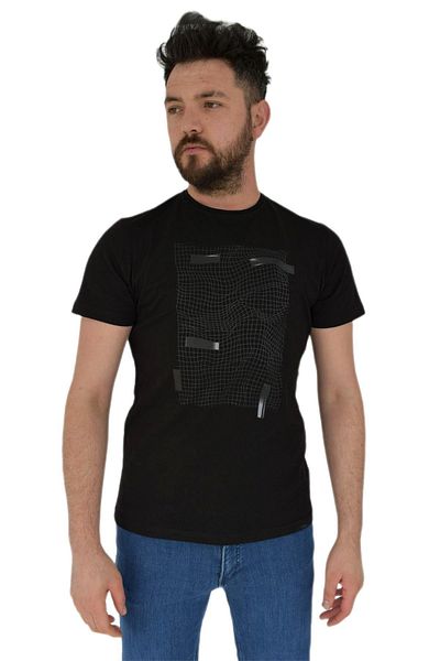 DYNAMO Ανδρικό μπλουζάκι με στάμπα με λαιμόκοψη 2383 Bgl-st02825