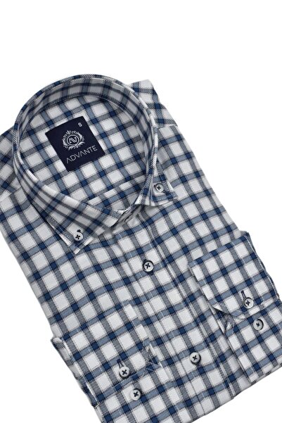 ADVANTE Чоловіча картата класична сорочка з довгими рукавами Oxford Bgl-st02989