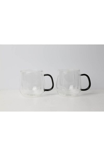 Lucky Art Classica Lyhl-004 300 ml Double Sided Borasilicate Latte Cup Set