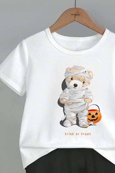 MYADA Crew Neck Elastic Kids Set - Trick or Treat Printed, Set of 2 12692