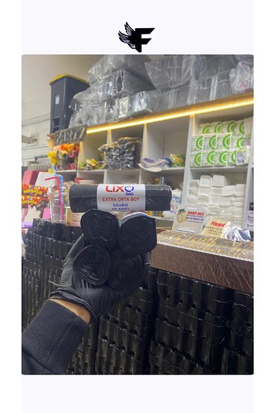 FİGANLAR 150 gr 20 Pieces Black Thick Garbage Bags and Bags - 10 Rolls