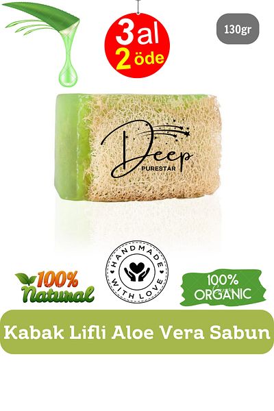 Deep Purestar 130 Gr Natural Pumpkin Fiber Aloe Vera Soap