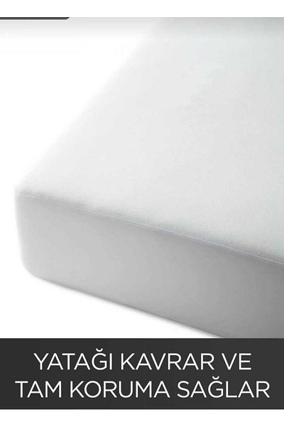 AYHOME Единичен бял еластичен калъф за матрак - 120x200 см