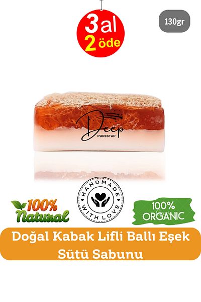 Deep Purestar 130g Natural Pumpkin Fiber Donkey Milk Soap