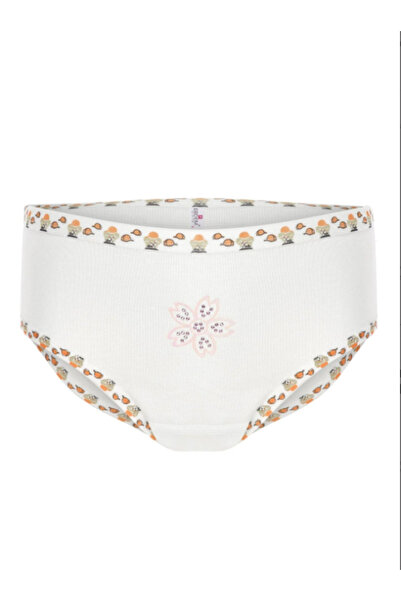 Fily ERDEM White Stoned Ribbed Girl's Panties - 6 PCS