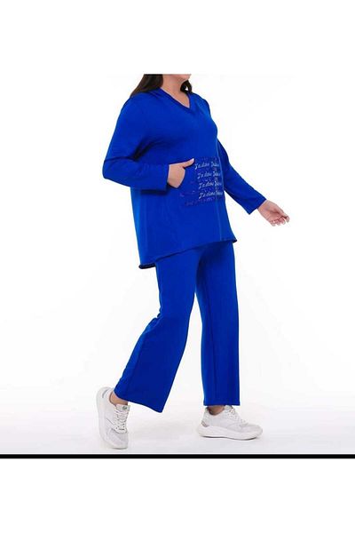 anne moda ankara Σετ αθλητικών φόρμες με λαμπερό παχύρρευστο σε μέγεθος - Λεπτό σχέδιο, εποχιακό