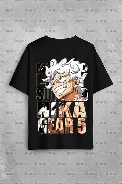 PENTHİLUS NIKA GEAR 5 - Monkey D. Luffy Patterned Oversize T-shirt