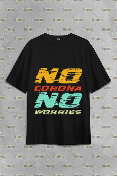 PENTHİLUS Μπλουζάκι Corona Virus Printed Oversize - NO WORRIES